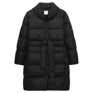 【新品】奚梦瑶同款OCHIRLY欧时力青果领长款羽绒服外套腰带26春