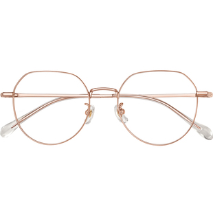 抗防蓝光辐射眼镜女款近视可配度数金丝纯钛眼镜框疲劳护眼平光镜