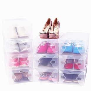 鞋盒收纳盒透明20个装加厚塑料抽屉式宿舍鞋子省空间鞋柜防潮折叠