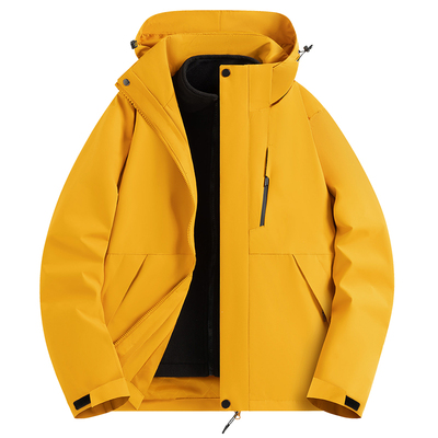 稻草人冲锋衣女士2025新款秋冬三合一可拆卸羽绒内胆防风外套男士