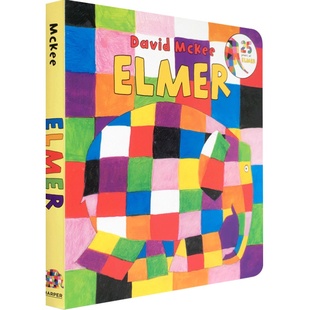 【送音频】英文原版Elmer花格子大象艾玛吴敏兰绘本123第40本学会做自己颜色认知1-3-6岁幼儿学前英语阅读早教学习故事图画书