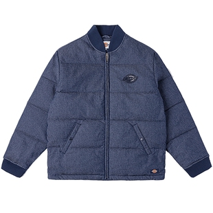 Dickies帝酷适羽绒服秋冬仿丹宁面料轻薄款休闲夹克外套男女情侣