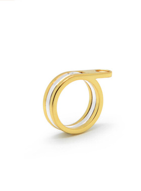 HUMIDCAVE中性简约双色戒指