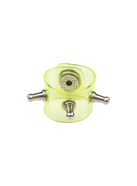 银色细小奶嘴铆钉棕色软塑料戒指