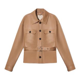 诗篇专选真皮皮衣女短款收腰绵羊机车服皮夹克外套2025款
