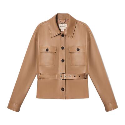 诗篇专选真皮皮衣女短款收腰绵羊机车服皮夹克外套2025秋冬款