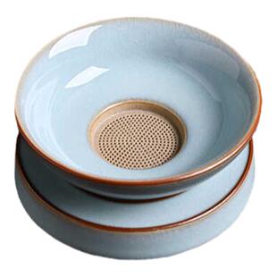 汝窑冰花茶漏茶滤陶瓷茶叶过滤网功夫茶具家用公道杯茶隔分离器