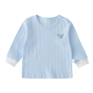 宝宝秋衣打底衣纯棉上衣a类贴身内搭春秋婴儿肩扣长袖内衣T恤睡衣