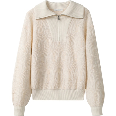 【播奥莱】播商场同款半拉链翻领针织衫女冬休闲毛衣BDR4SD3843