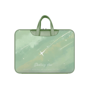 绿色水彩护眼笔记本电脑包16寸适用苹果Macbookair13英寸M2M3内胆包联想小新pro15保护套华为mate14手提包