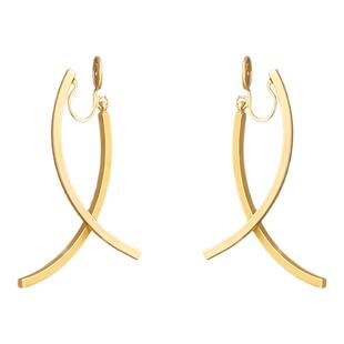 韩系交叉蚊香盘耳夹无耳洞女新款耳环简约设计感日常百搭耳坠耳饰