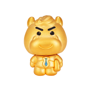 明牌珠宝职场精英硬金串珠 生肖马年黄金西装小马转运珠AFP1381