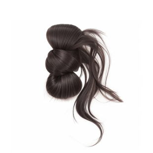 丸子头假发女蓬松仿真发低侧扎抓夹鸡毛龙须花苞头盘发神器假发包