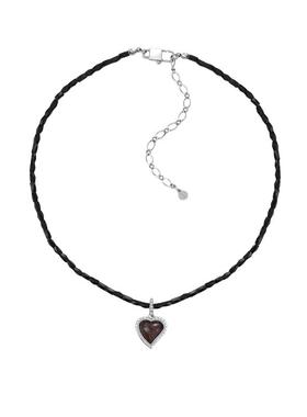 SSV黑色爱心串珠项链女甜酷风