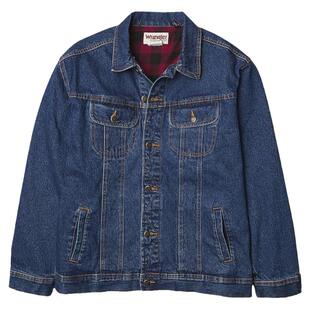 Wrangler威格男外套牛仔服夹克复古海蓝法拉绒内里春秋做旧RJK32