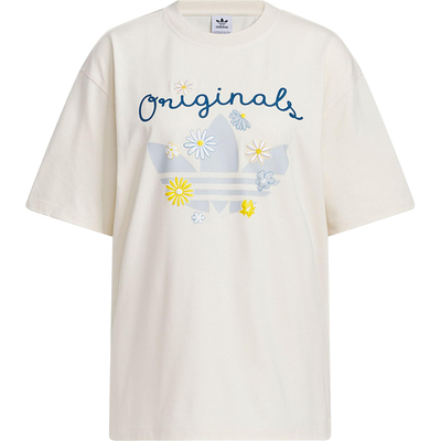 Adidas/阿迪达斯正品三叶草女士花卉印花经典居家休闲短袖KB8958