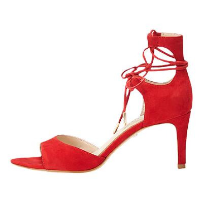 LuxuryRebel凉鞋春夏细跟绒面