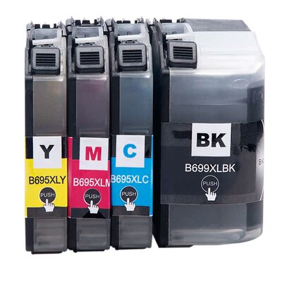 适用Brother兄弟原装LC699XL墨盒MFC-J2320 J2720彩色打印机墨水四色套装LC699XL-BK黑色墨盒LC695XL彩色墨盒