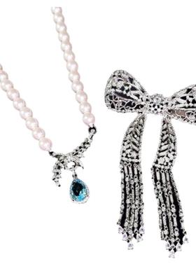 大溪地水滴项链胸针天然锆石女