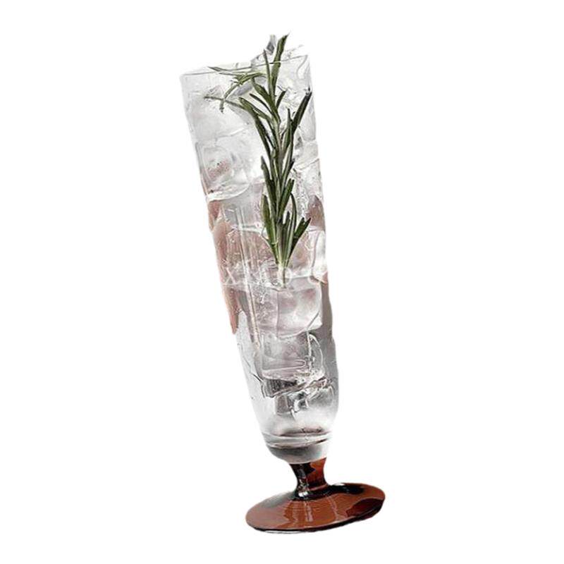 ins琥珀底玻璃高脚杯家用香槟杯