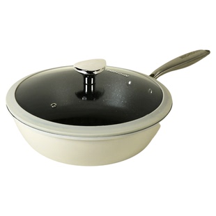 尼可尔斯鹅卵石炒锅陶瓷不粘锅炒菜锅家用电磁炉燃气灶通用