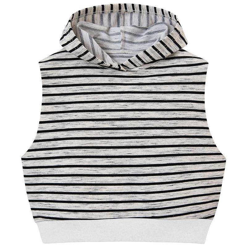 enhennbaby婴儿条纹连帽背心2025夏装新品薄款上衣宝宝无袖t恤