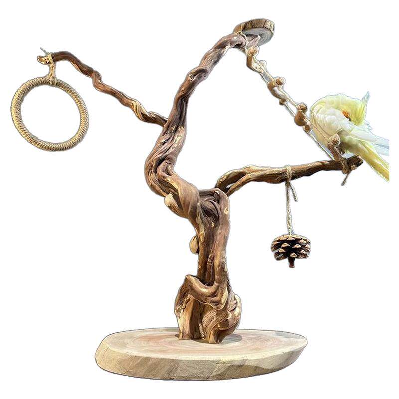 实木耐啃咬鸟站架鸟用品