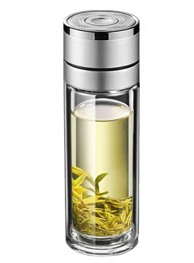 一键速开盖玻璃杯按压盖车载茶杯
