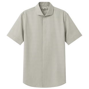 JDV男装商场同款夏季灰绿短袖衬衫舒适商务正装衬衣上衣SIZ5231