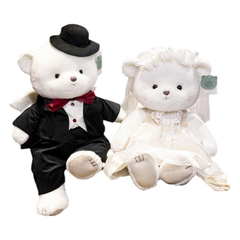 结婚七夕礼物婚纱天使熊公仔