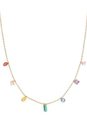 不褪色春夏新款彩锆项链