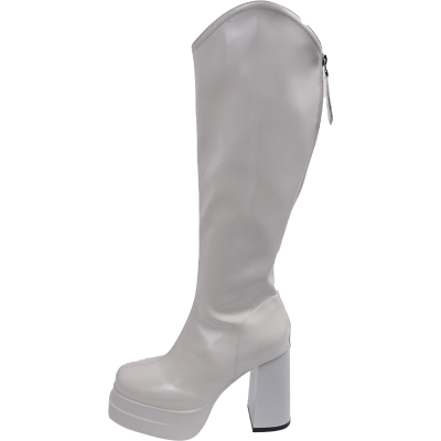 长筒靴显瘦厚底高跟v口韩版