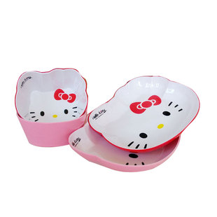 个性 时尚碗勺卡通餐盘美耐皿果盘树脂盘水果平盘米饭盘碟勺餐具