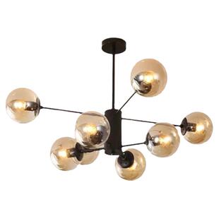 茶色玻璃圆球形灯罩简约北欧魔豆分子琥珀咖啡色灯罩吸顶灯饰配件