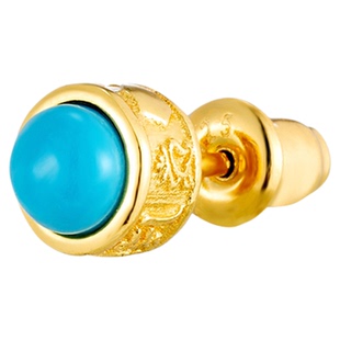 KREAM 925银 六字箴言纹绿松元素耳钉男女情侣耳饰高级感小众