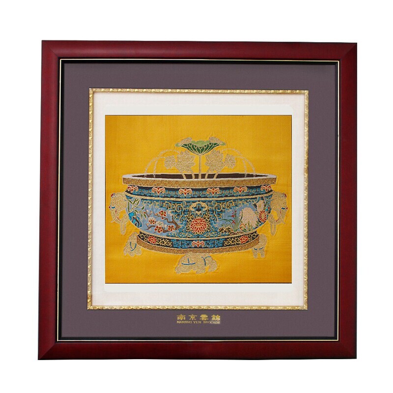宝盆中国风家居装饰画非遗云锦