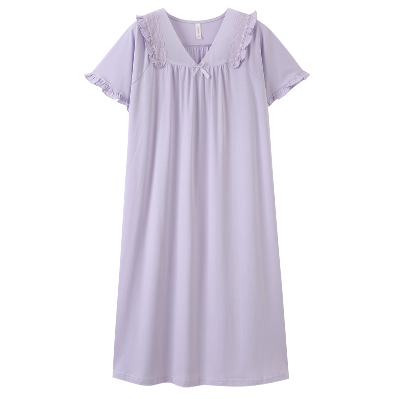 浪莎睡裙纯棉休闲夏天大码家居服