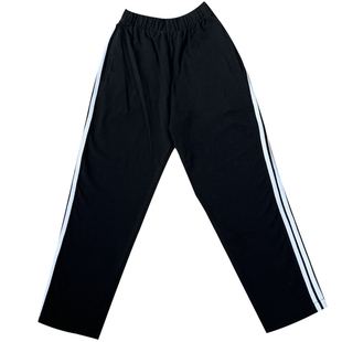 初高中小学生校服裤子黑色直口两道白条在后片冬季加绒休闲裤定制
