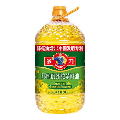 多力低芥酸菜籽油5升物理压榨家用食用油官方旗舰店正品非转基因