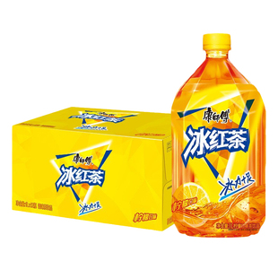 康师傅冰红茶柠檬味茶饮料1L*12瓶整箱家庭聚餐大瓶无糖茶饮料