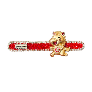 马年本命年水钻红色发夹女2026新年礼物侧边刘海碎发夹一字鸭嘴夹