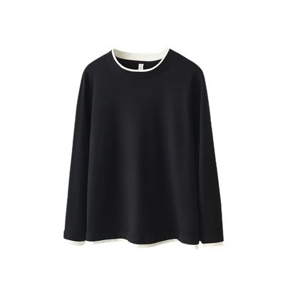 假两件撞色亲肤打底衫