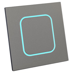 国际电工86型超薄哑光灰色开关插座面板带led灯家用一开五孔双控