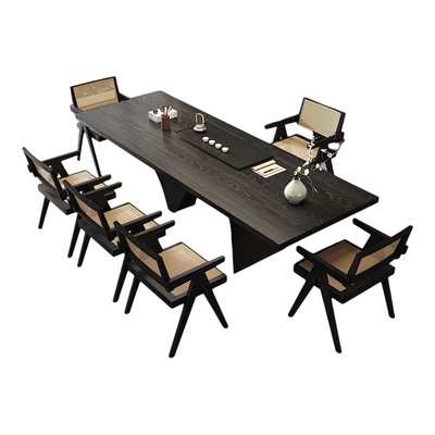 宋代美学实木茶桌办公桌一体两用