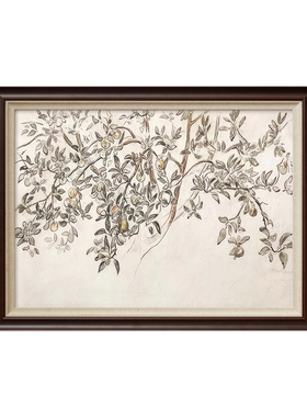 【平安果】美式客厅装饰画法式中古风苹果树卧室床头画餐厅挂画