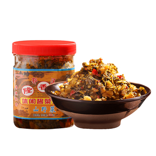 鄂汉隆香坊 500g瓶装山野菜农家开胃外婆菜咸菜下饭菜拌面拌饭