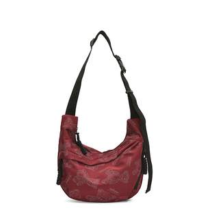 大容量帆布包百搭小众设计感斜挎包女大学生上课单肩包通勤饺子包