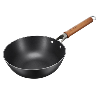 中康铁锅炒锅家用2025新款无涂层氮化防锈一人食小炒锅不粘炒菜锅