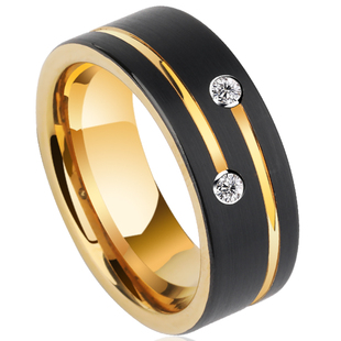 莫桑石戒指男潮小众食指戒钨金meteor系列设计中指尾戒男礼物