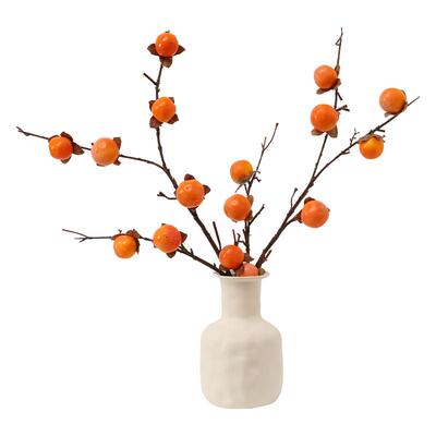 仿真花柿柿如意柿子花瓶